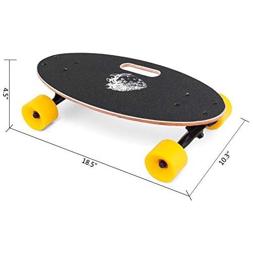  Popsport 19 Inch Mini Longboard Skateboard 440LBS Strong 7 Ply Russian Maple Complete Skateboard Cruiser Skateboard with Handle for Beginners and Pro