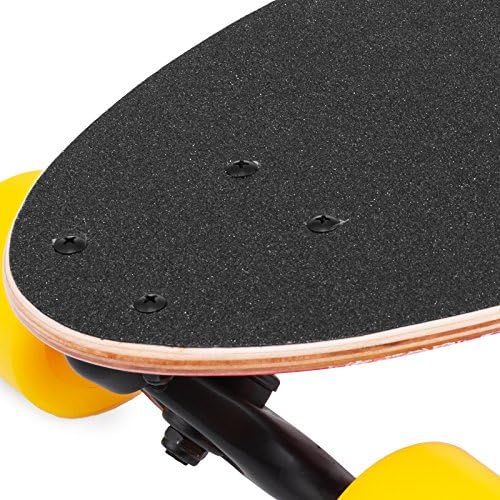  Popsport 19 Inch Mini Longboard Skateboard 440LBS Strong 7 Ply Russian Maple Complete Skateboard Cruiser Skateboard with Handle for Beginners and Pro