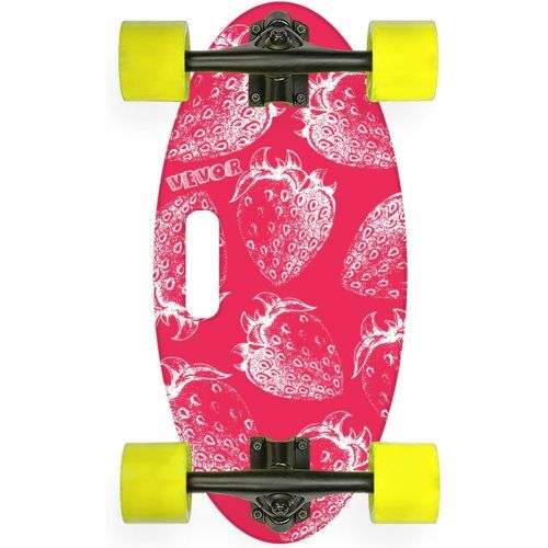  Popsport 19 Inch Mini Longboard Skateboard 440LBS Strong 7 Ply Russian Maple Complete Skateboard Cruiser Skateboard with Handle for Beginners and Pro