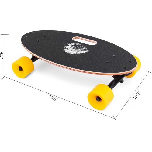  Popsport 19 Inch Mini Longboard Skateboard 440LBS Strong 7 Ply Russian Maple Complete Skateboard Cruiser Skateboard with Handle for Beginners and Pro