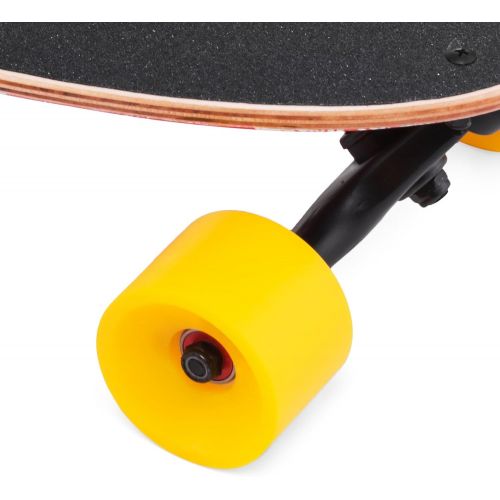  Popsport 19 Inch Mini Longboard Skateboard 440LBS Strong 7 Ply Russian Maple Complete Skateboard Cruiser Skateboard with Handle for Beginners and Pro