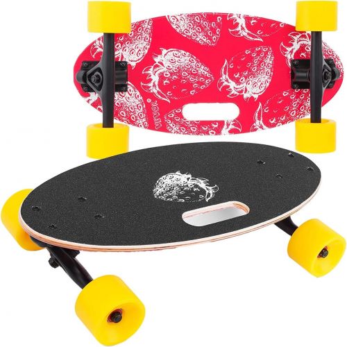  Popsport 19 Inch Mini Longboard Skateboard 440LBS Strong 7 Ply Russian Maple Complete Skateboard Cruiser Skateboard with Handle for Beginners and Pro