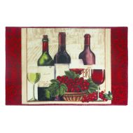 Popular Bath Soho Wine Bottles Kitchen Rug With Non Skid Back