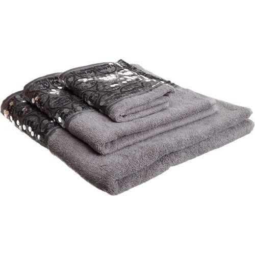  Popular Bath Bath Towels, Sinatra Collection, 3-Piece Set, Silver