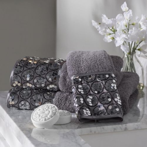  Popular Bath Bath Towels, Sinatra Collection, 3-Piece Set, Silver