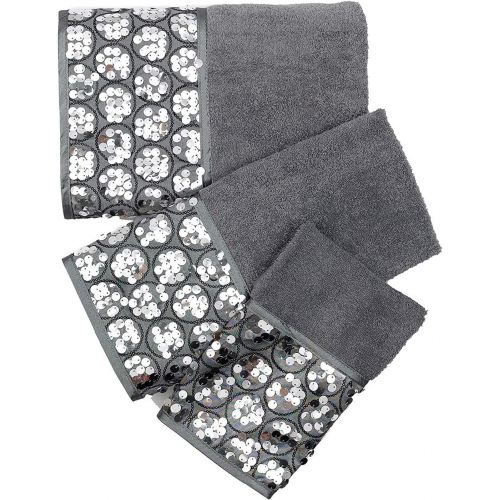  Popular Bath Bath Towels, Sinatra Collection, 3-Piece Set, Silver