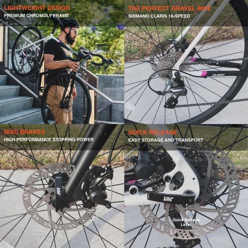  Populo Quest 16-Speed Gravel Bike, Chromoly Steel Dirt/Road Bicycle