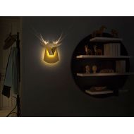 /Popup Lighting Elegant Aluminum Wall LED Light Deer Head Fixture Electricity Plug in Gold