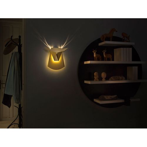  Popup Lighting Elegant Aluminum Wall LED Light Deer Head Fixture Electricity Plug in Gold