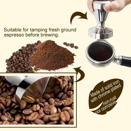  Porlik Espresso Coffee Tamper, 51mm Stainless Steel Base,Barista Espresso Bean Press Tool in Gold Kitchen Accessories