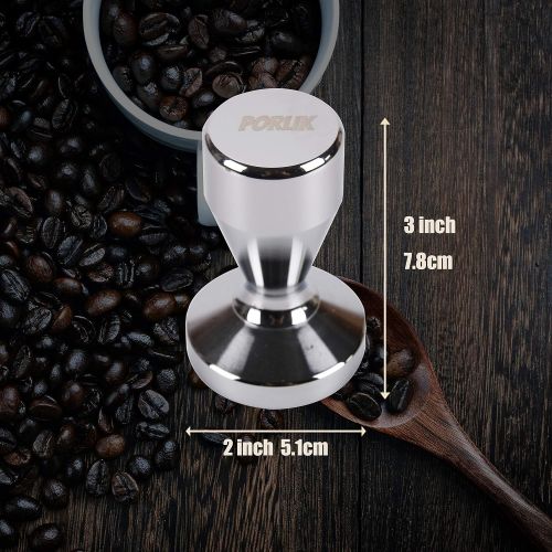  Porlik Espresso Coffee Tamper, 51mm Stainless Steel Base,Barista Espresso Bean Press Tool in Gold Kitchen Accessories