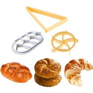 [아마존베스트]Porlik Kaiser Bread Roll, German Style Bread Roll, Croissant Cutter, 3PCS Dough Press Mold Set, Bread Press Stamp for Baking