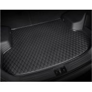 Leather Car Rear Trunk Mat Waterproof Handmade Cargo Liner for Porsche Macan 2015-2018(Black)