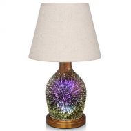 Porseme Table Lamp,Desk Lamp with Bulb Included - Modern Lamp with Unique Lampshade,Handmade 3D Effect Glass Base - Perfect for Table in Bedroom,Bedside,Living Room,Office (Table Lamp Vase