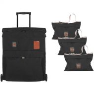 PortaBrace Heavy-Duty Sandbags with Wheeled Case (3-Pack, 25 lb, Black, Empty)