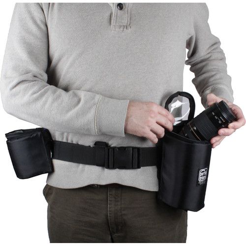  PortaBrace Waist Belt with 2 Lens Cups (Black)