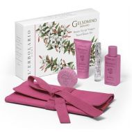 Portable Gelsomino Indiano (Indian Jasmine) by L Erbolario Lodi Beauty Travel Kit - 4 Travel Size Products