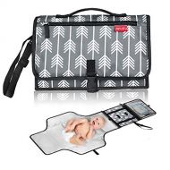 Portable Changing Pad for Diaper Bag New Mom Baby Shower Gift Ideas for Newborn Boy Girls Travel Changing Mat Station with Head Padding 3 Pockets Waterproof Foldable Diaper Clutch