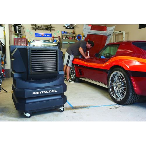  Portacool PAC2KCYC01 Cyclone 3000 Portable Evaporative Cooler with 700 Square Foot Cooling Capacity, Black