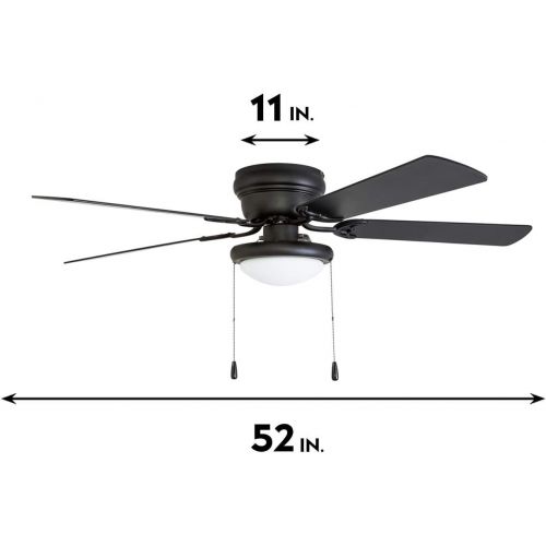  Portage Bay 50251 Hugger 52 Matte Black West Hill Ceiling Fan with Bowl Light Kit