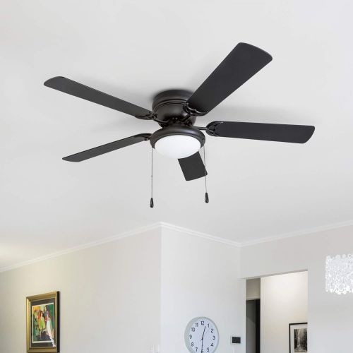  Portage Bay 50251 Hugger 52 Matte Black West Hill Ceiling Fan with Bowl Light Kit