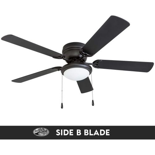  Portage Bay 50251 Hugger 52 Matte Black West Hill Ceiling Fan with Bowl Light Kit