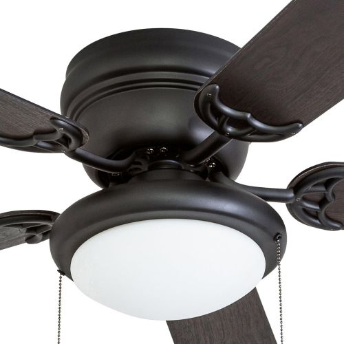  Portage Bay 50251 Hugger 52 Matte Black West Hill Ceiling Fan with Bowl Light Kit