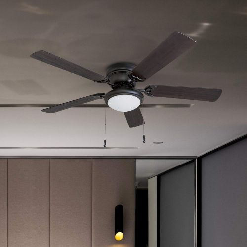  Portage Bay 50251 Hugger 52 Matte Black West Hill Ceiling Fan with Bowl Light Kit