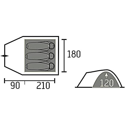  Portal Bravo 3 Campingzelt fuer 3 Personen Outdoor Kuppelzelt mit 4000 mm Wassersaule Familienzelt