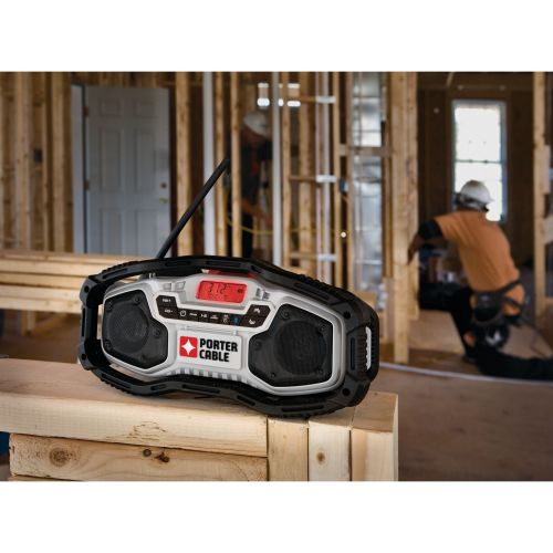  Porter-Cable PORTER CABLE 20-Volt Max Lithium-Ion Jobsite Radio (Bare Tool  Battery Sold Seperately), PCC771B