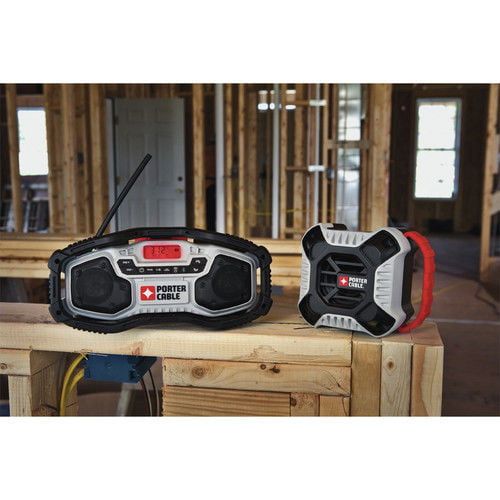  Porter-Cable PORTER CABLE 20-Volt Max Lithium-Ion Jobsite Radio (Bare Tool  Battery Sold Seperately), PCC771B