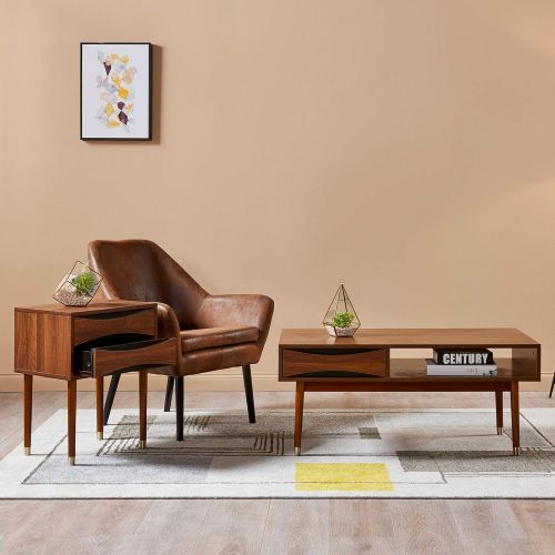  Porthos Versanora VNF-00065 Dawson Coffee Table | Living Room, 39.62 x 21.62 x 17.75, Walnut