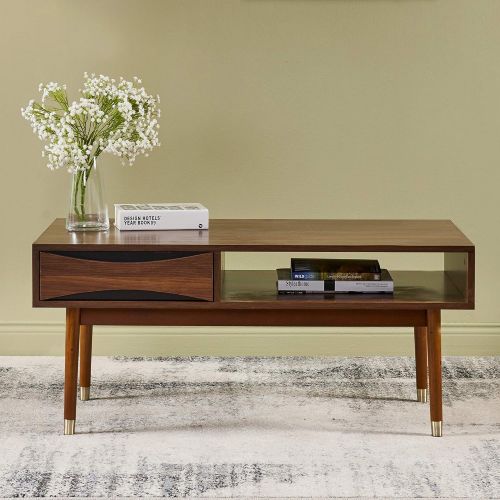  Porthos Versanora VNF-00065 Dawson Coffee Table | Living Room, 39.62 x 21.62 x 17.75, Walnut