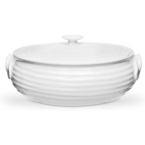  Portmeirion Sophie Conran Collection White Oval Casserole, (Small) - Dishwasher, Microwave, Oven and Freezer Safe - Made in England