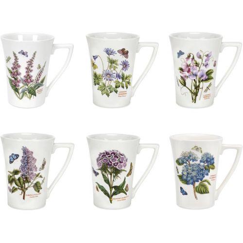  Portmeirion Botanic Garden Set of 6 Mandarin Mugs (Assorted Motifs)