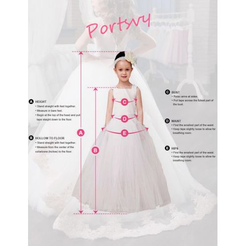  Portsvy A-line Flower Girls Dresses Girls First Communion Dress Princess Wedding FB11