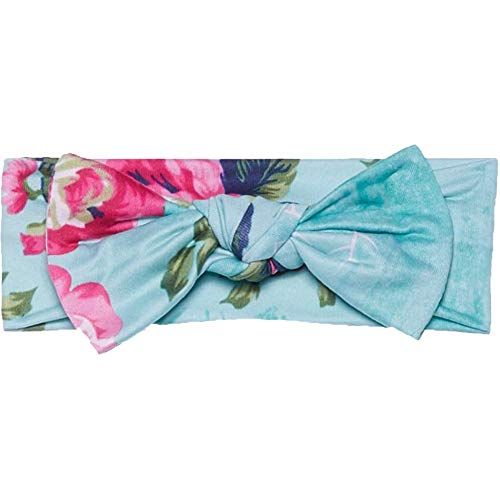  Posh Peanut Baby Swaddle Blanket - Large Premium Knit Baby Swaddling Receiving Blanket and Headband Set, Baby Shower Newborn Gift (Aqua Floral)