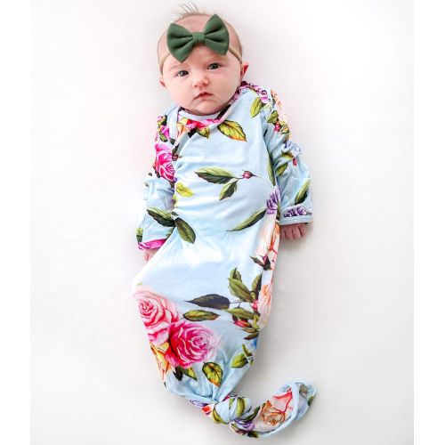  Posh Peanut Newborn Baby Soft Gown for Girls - Viscose from Bamboo Infant Layette Swaddle Wear