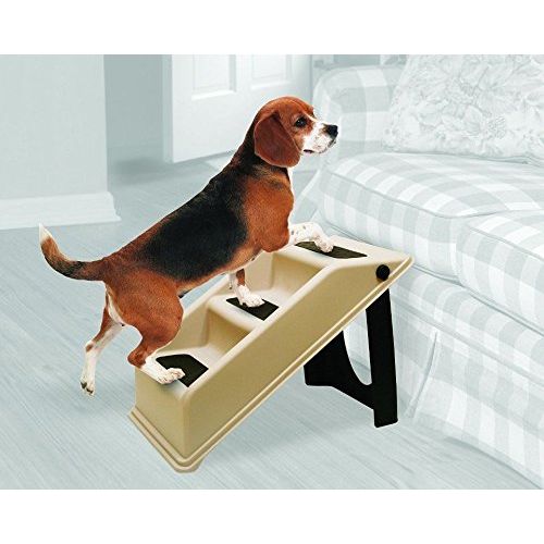  Posh lives Pet Steps Plastic Folding, Pet Stairs Portable Great for Dogs and Cats Smaller Pet, Collapsible Lightweight, Essential for older dogs cant longer make the jump up onto the couch, W