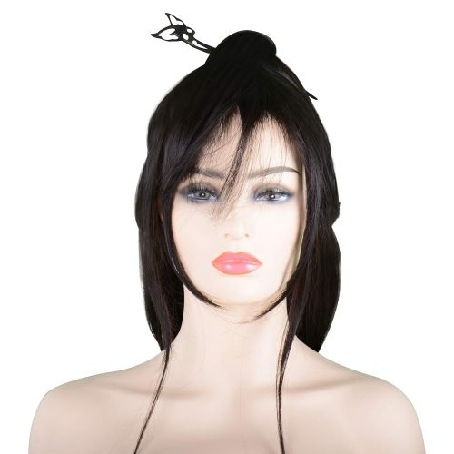  Positive Costume Women Japanese Geisha Wig Han Chinese Clothing Princess Fairy Costume Accessory Halloween Hairpiece Wood Hairpin