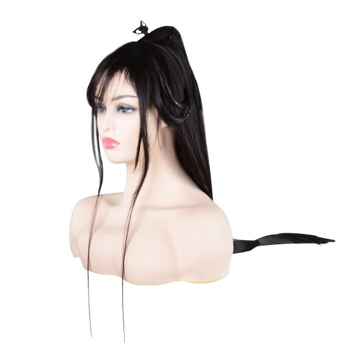  Positive Costume Women Japanese Geisha Wig Han Chinese Clothing Princess Fairy Costume Accessory Halloween Hairpiece Wood Hairpin