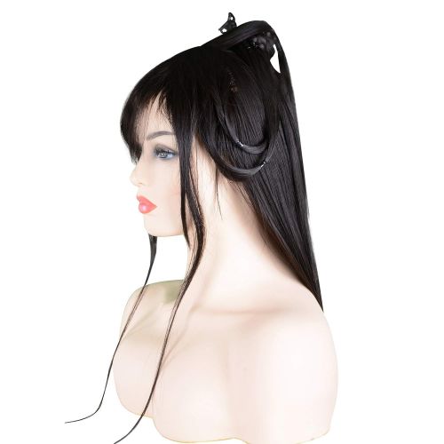  Positive Costume Women Japanese Geisha Wig Han Chinese Clothing Princess Fairy Costume Accessory Halloween Hairpiece Wood Hairpin