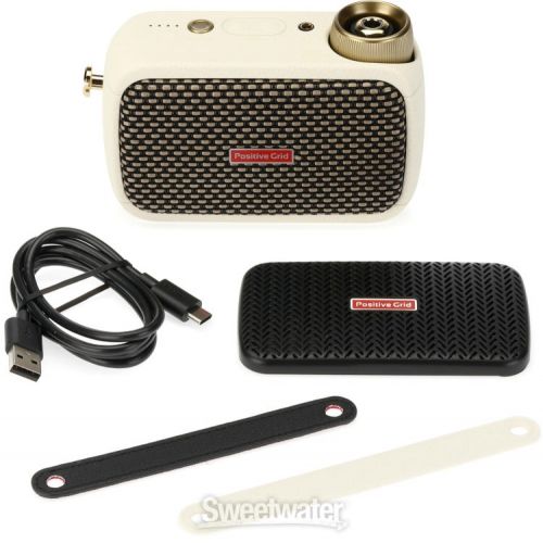  Positive Grid Positive Grid Spark GO Ultra-portable Smart Guitar Amp and Bluetooth Speaker with Carrying Case - Pearl