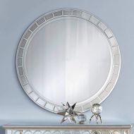 Possini Euro Design Possini Euro Kesha 36 Antique Silver Round Wall Mirror
