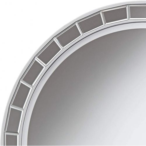  Possini Euro Design Possini Euro Kesha 36 Antique Silver Round Wall Mirror