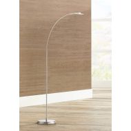 Salvo Modern Arc Floor Lamp LED Adjustable Satin Nickel Metal Glass Shade for Living Room Reading Bedroom Office - Possini Euro Design