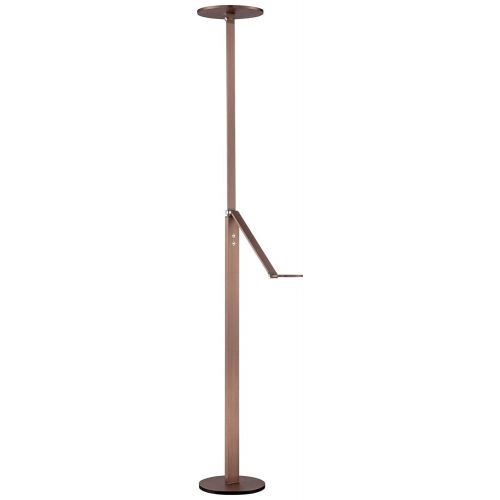  Magnum French Torchiere Floor Lamp with Reader Arm Adjustable LED French Bronze for Living Room Reading Bedroom - Possini Euro Design