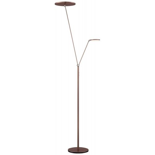  Magnum French Torchiere Floor Lamp with Reader Arm Adjustable LED French Bronze for Living Room Reading Bedroom - Possini Euro Design