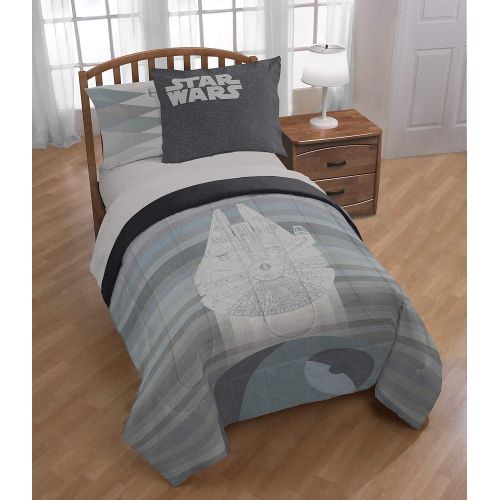  Poster Jay Franco Wars Millennium Falcon Vs. Death Star Full/Queen Comforter Set, Gray