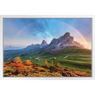 Poster Foundry Rainbow Over The Alps Mountain Range Photo Photograph White Wood Framed Poster 20x14